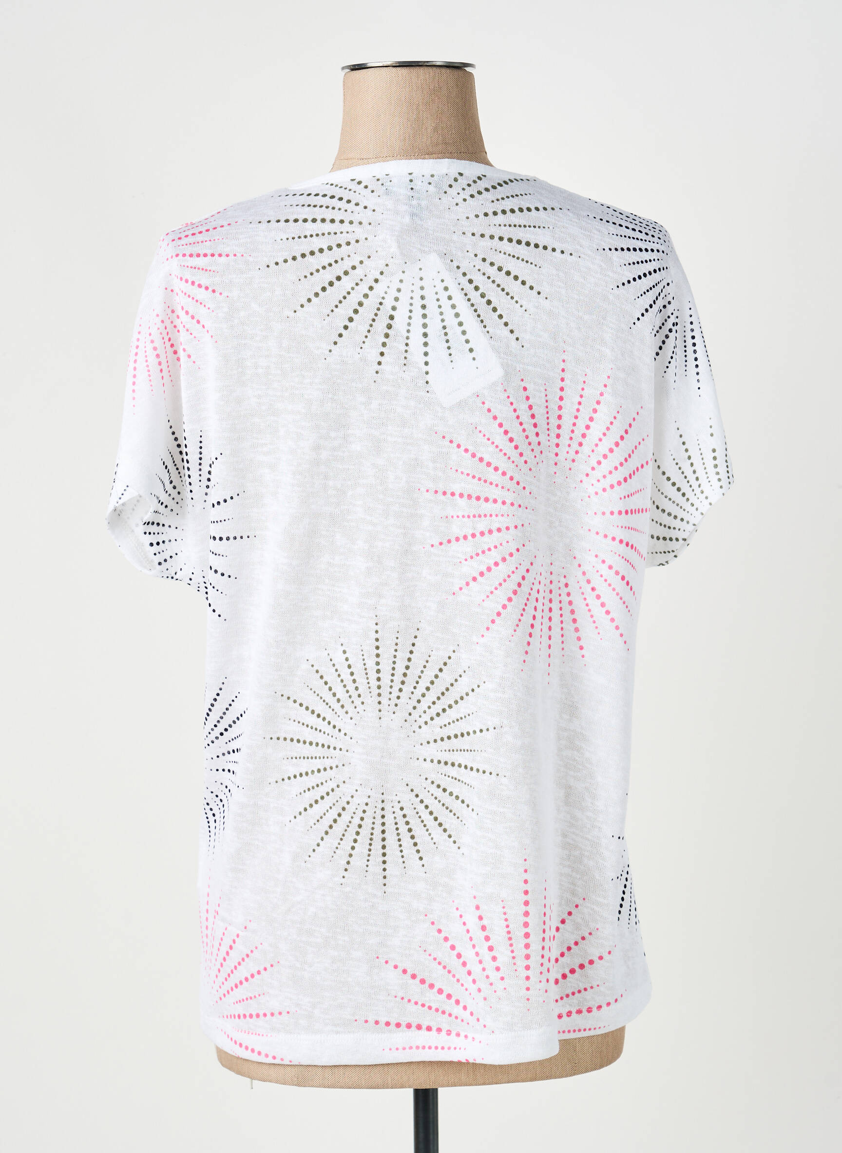 Top manches courtes manches courtes blanc MARBLE femme