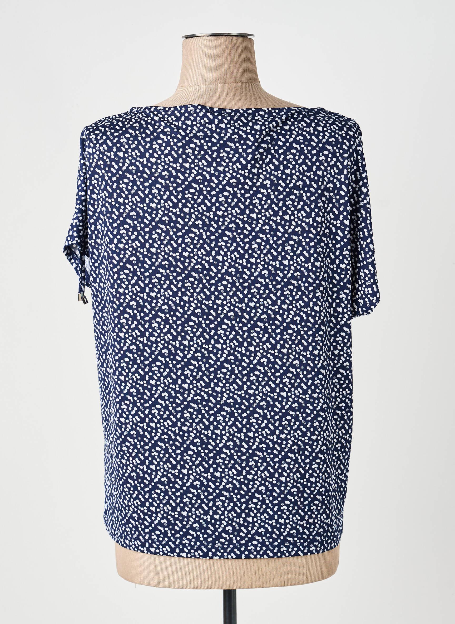 Top imprimé fantaisie manches courtes bleu MARBLE femme