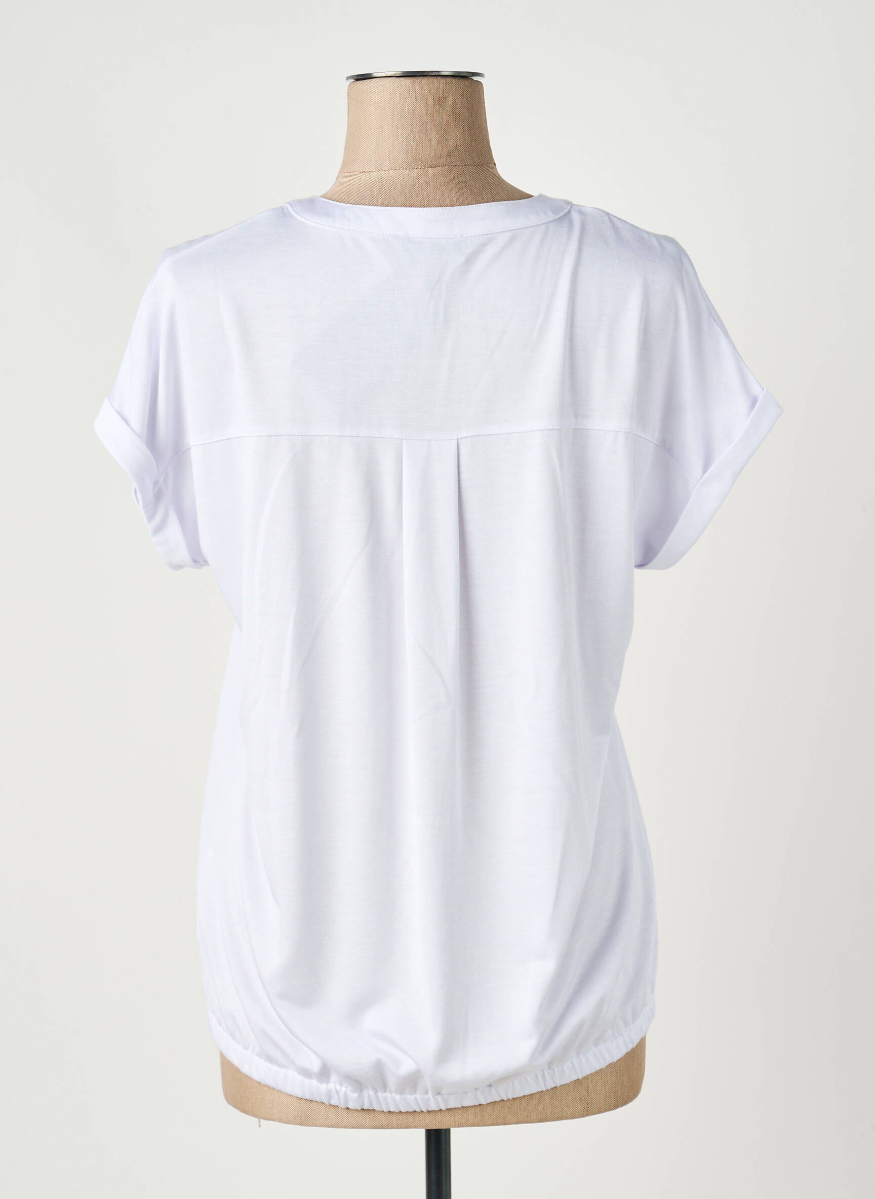 Top manches courtes manches courtes blanc MARBLE femme