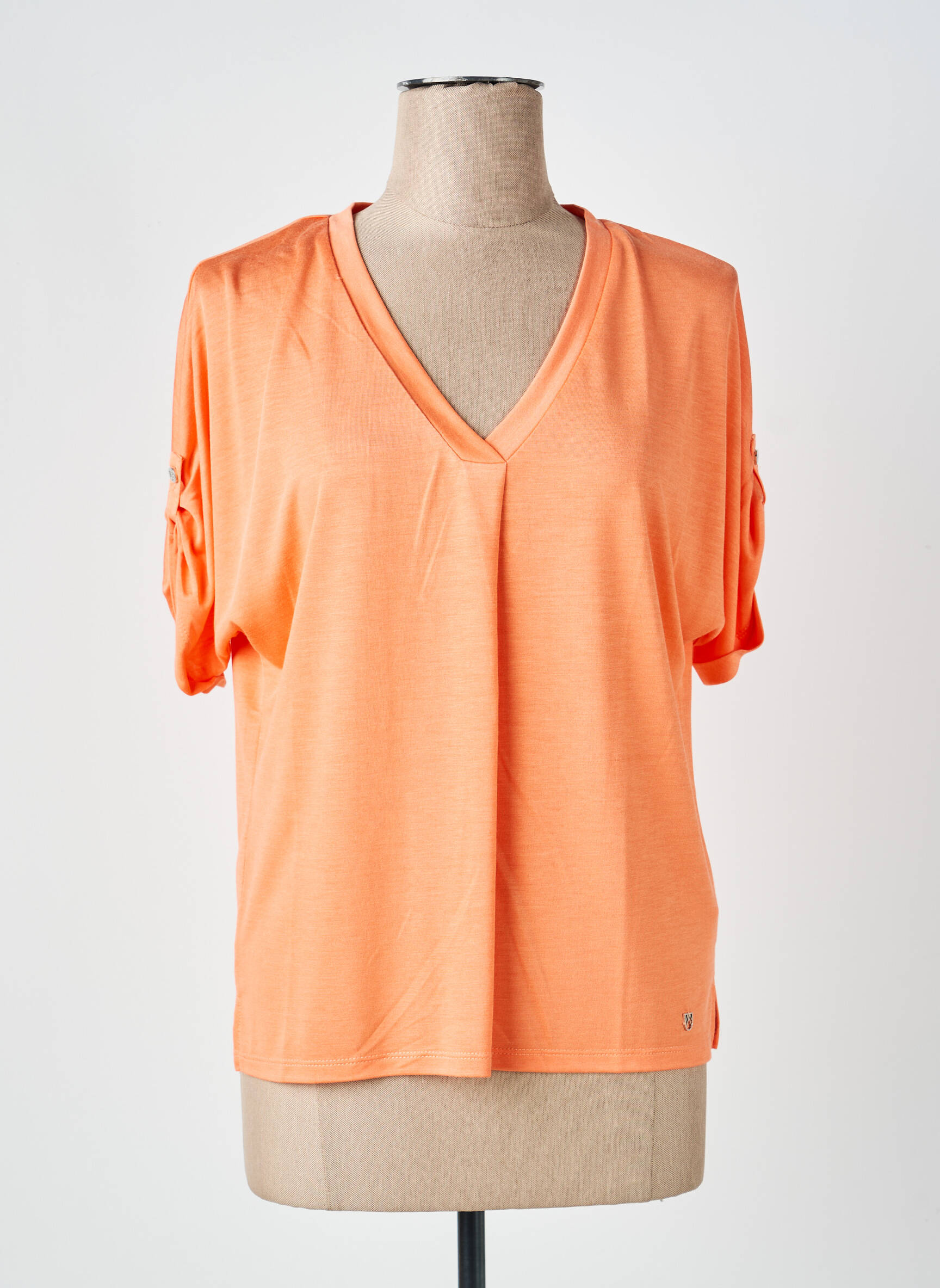 Top manches courtes manches courtes orange MARBLE femme
