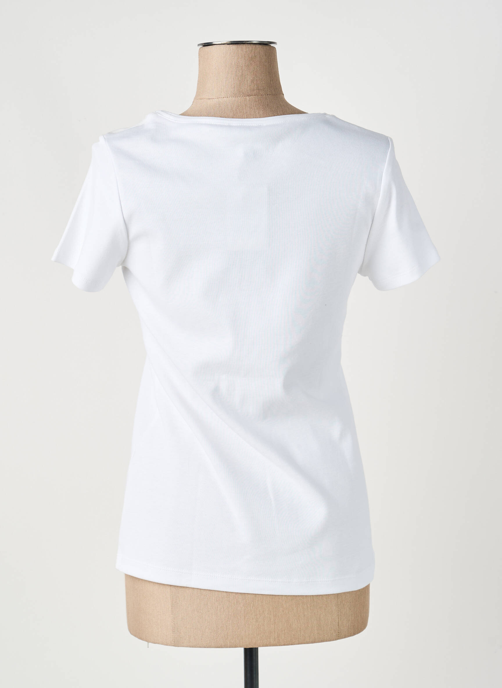 T-shirt coupe droite manches courtes blanc MARBLE femme