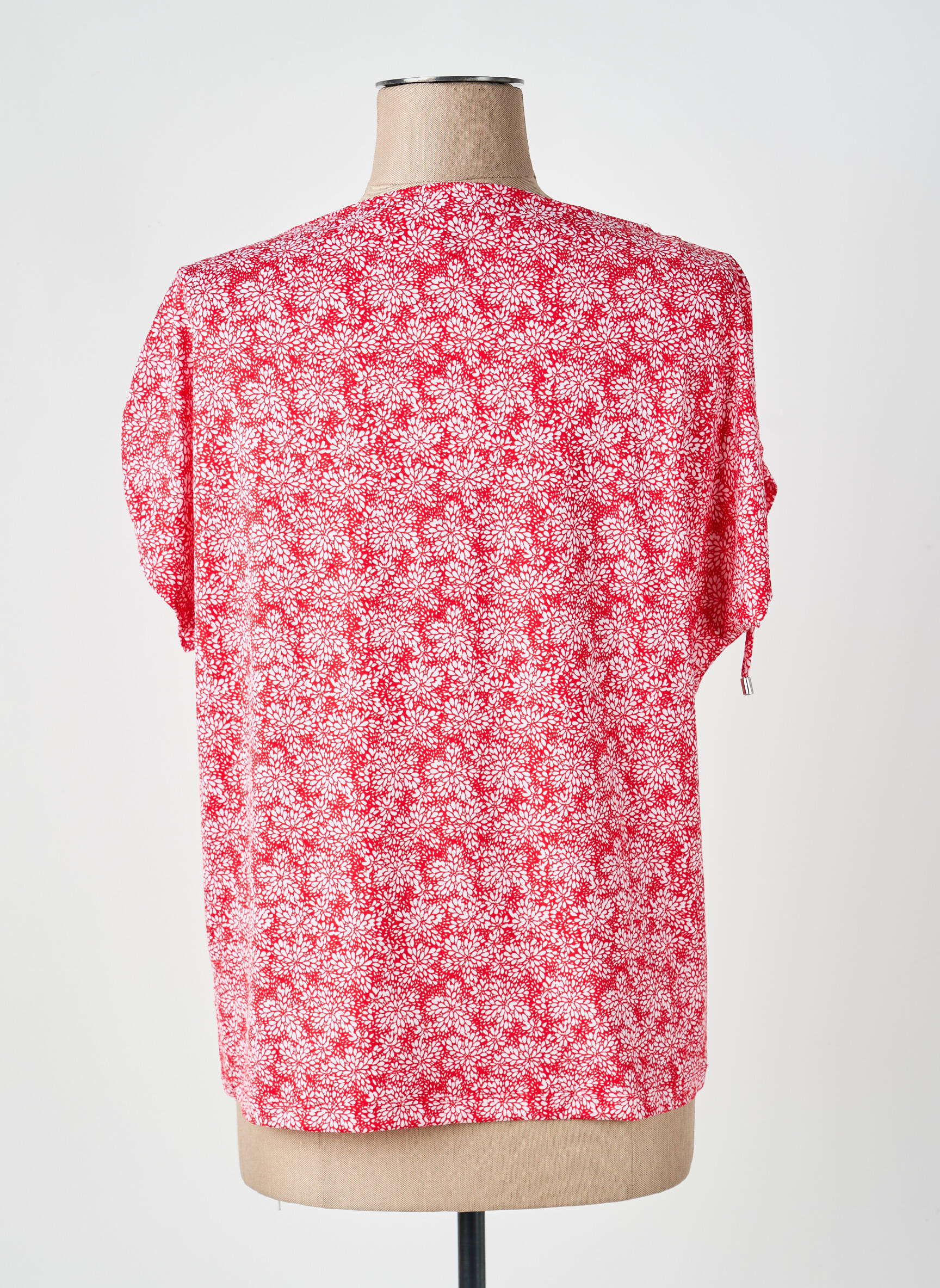 Top imprimé fantaisie manches courtes rouge MARBLE femme