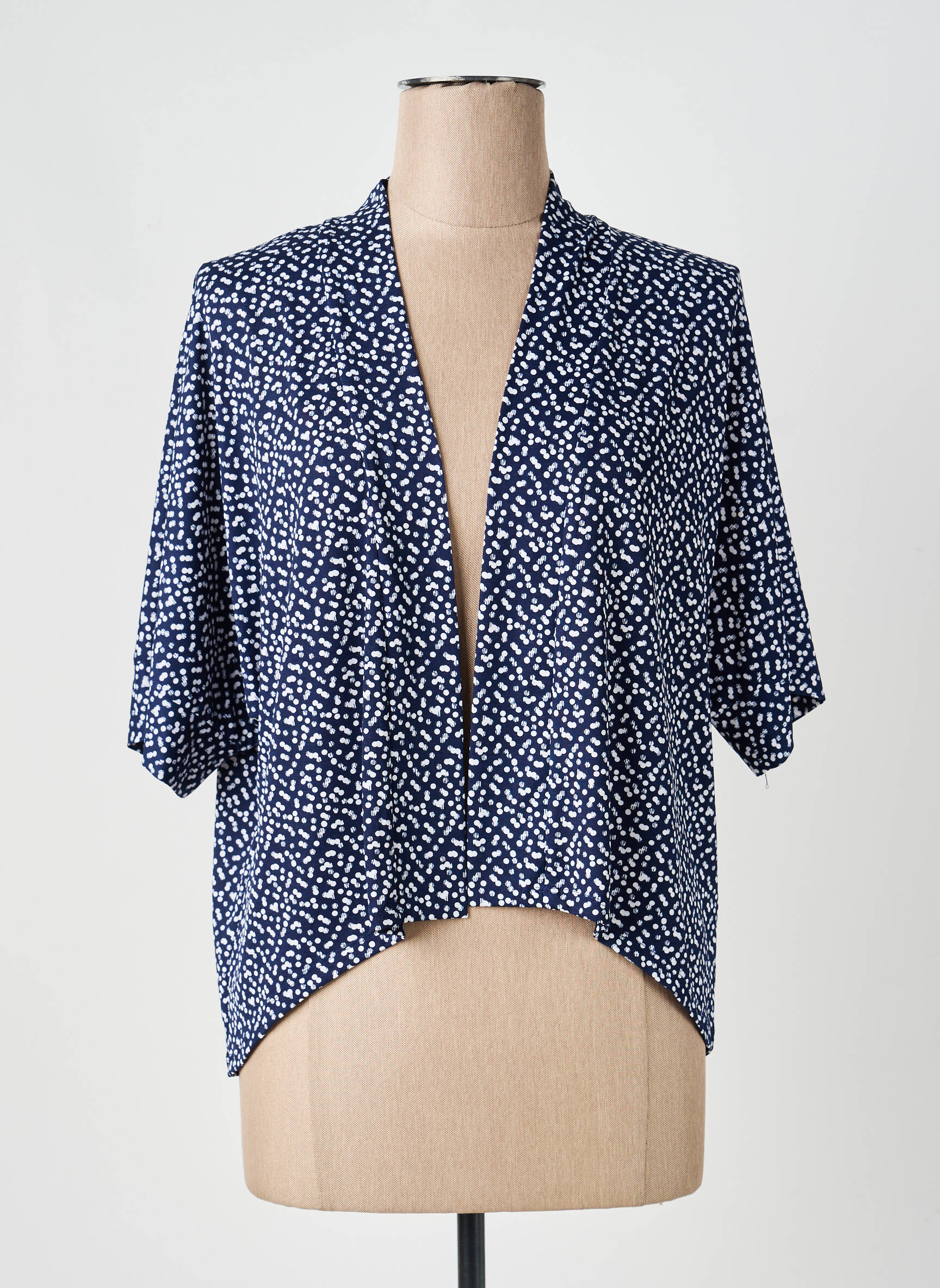 Gilet manches courtes coupe droite bleu MARBLE femme