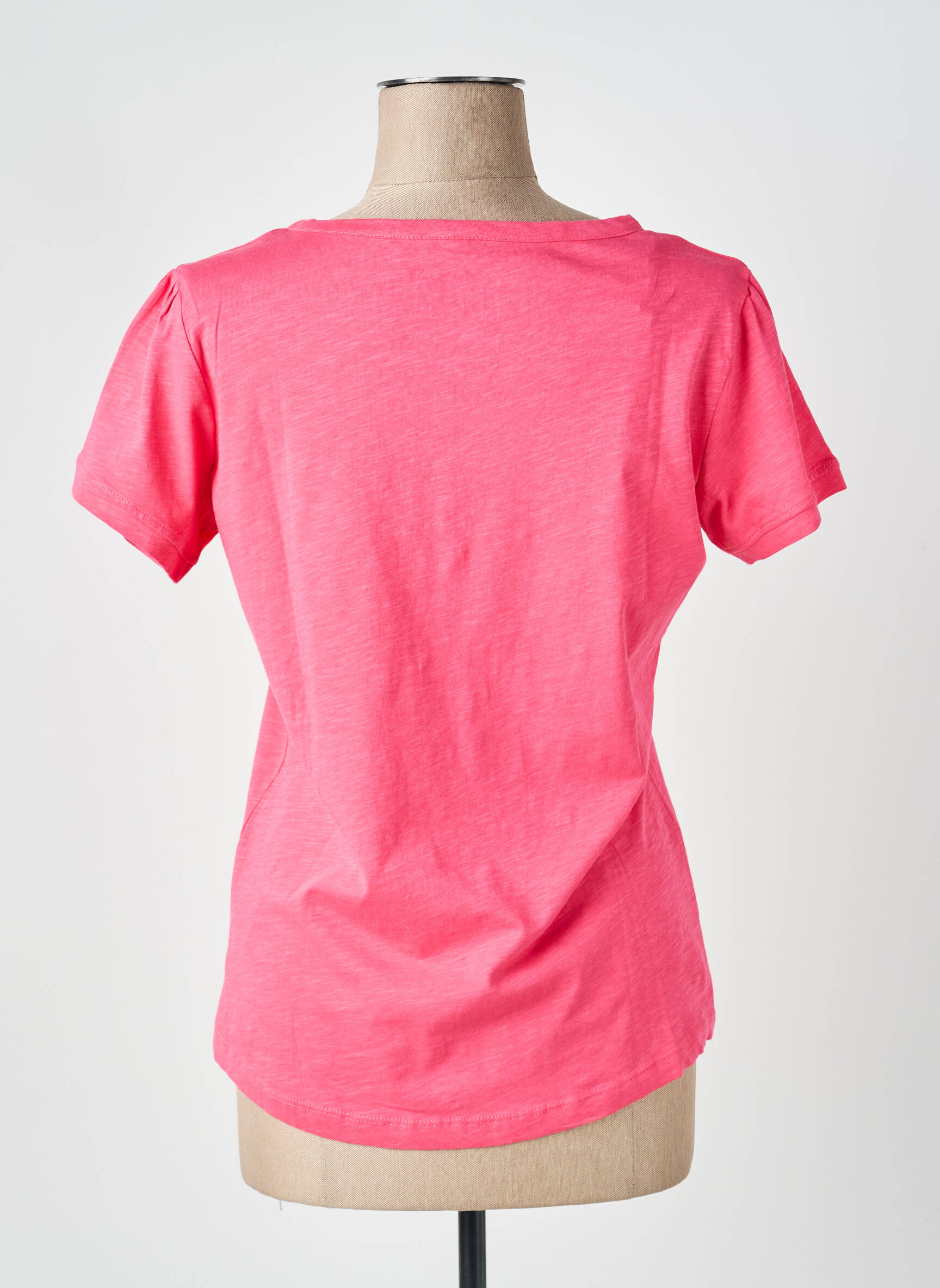 T-shirt col v manches courtes rose IL GRANCHIO femme