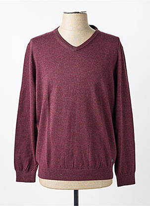 Pull col v manches longues rouge PIERRE CARDIN homme