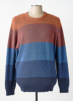 Pull stretch manches longues bleu CASAMODA homme