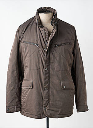Blouson fermeture zippée sous rabat pressionné marron PIERRE CARDIN homme