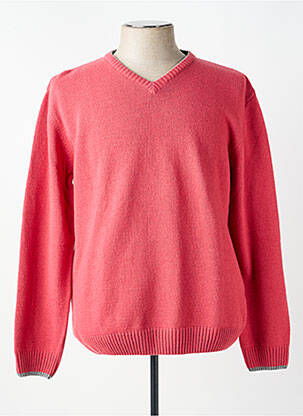 Pull col v manches longues rose BERAC homme
