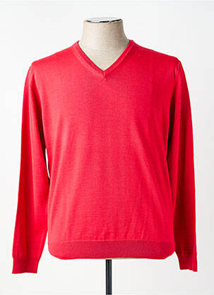 Pull col v manches longues rouge BERAC homme