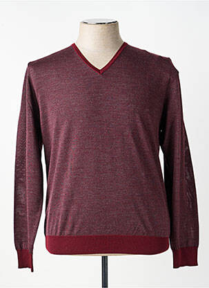 Pull col v manches longues rouge DIGEL homme