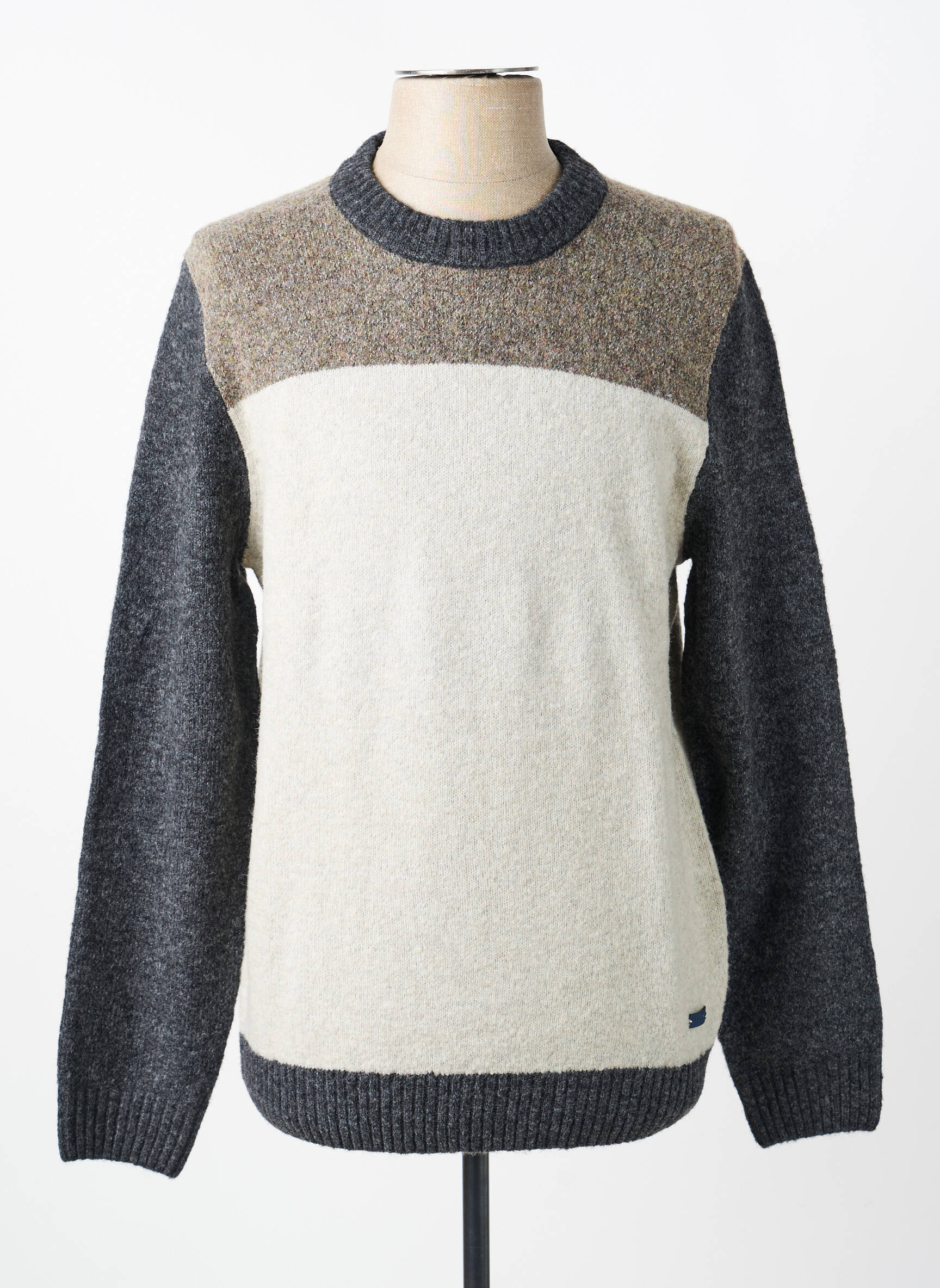 Pull stretch manches longues gris PIERRE CARDIN homme