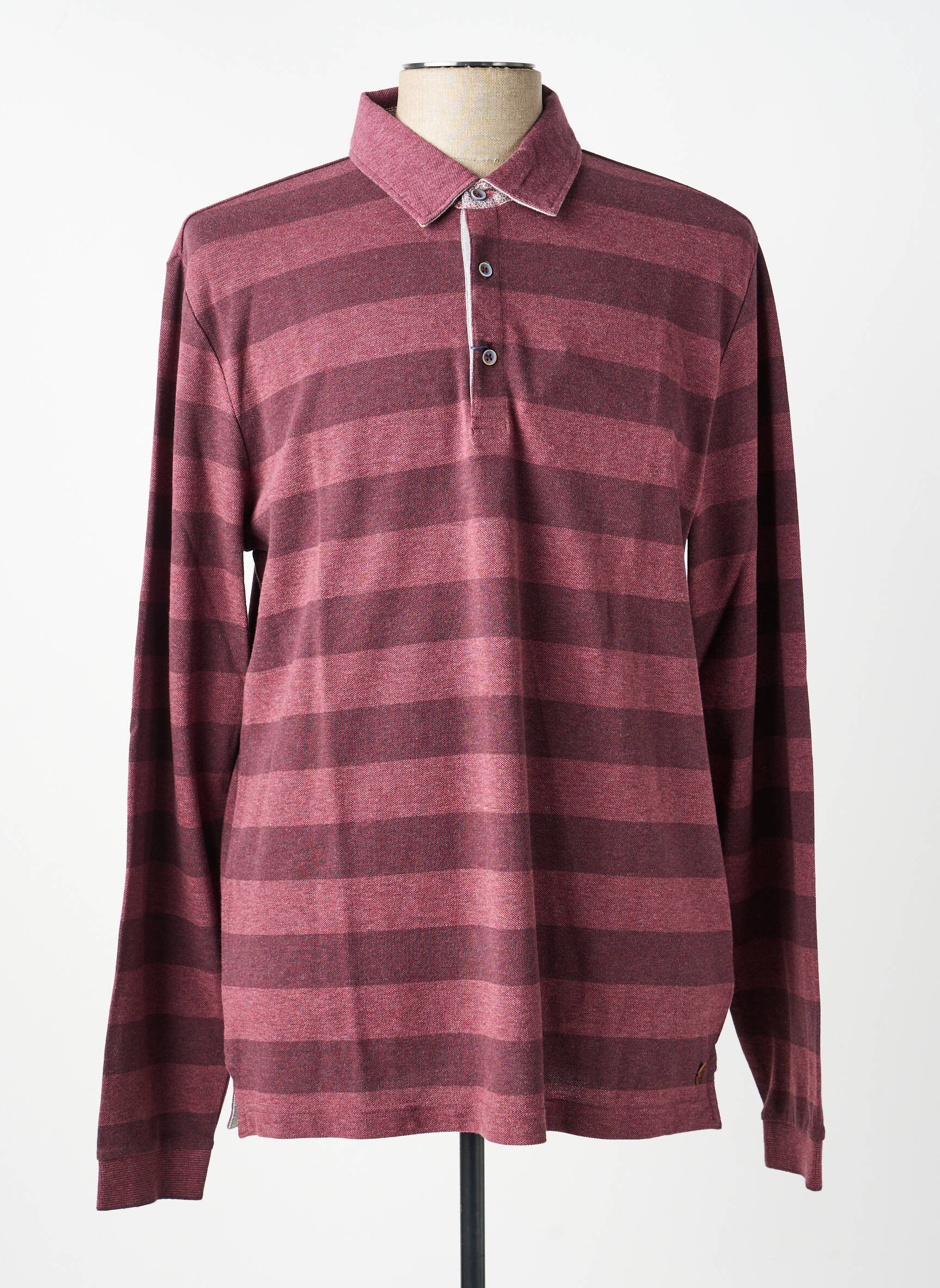 Polo manches longues manches longues violet PIERRE CARDIN homme