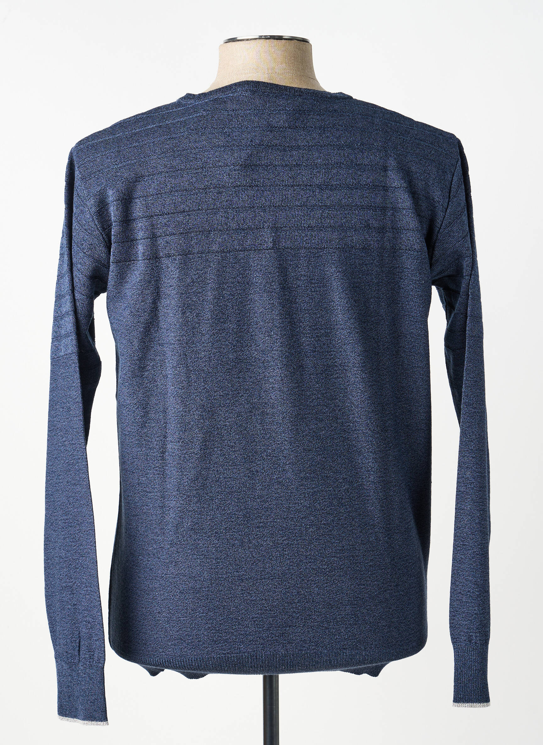 Pull col v manches longues bleu BERAC homme