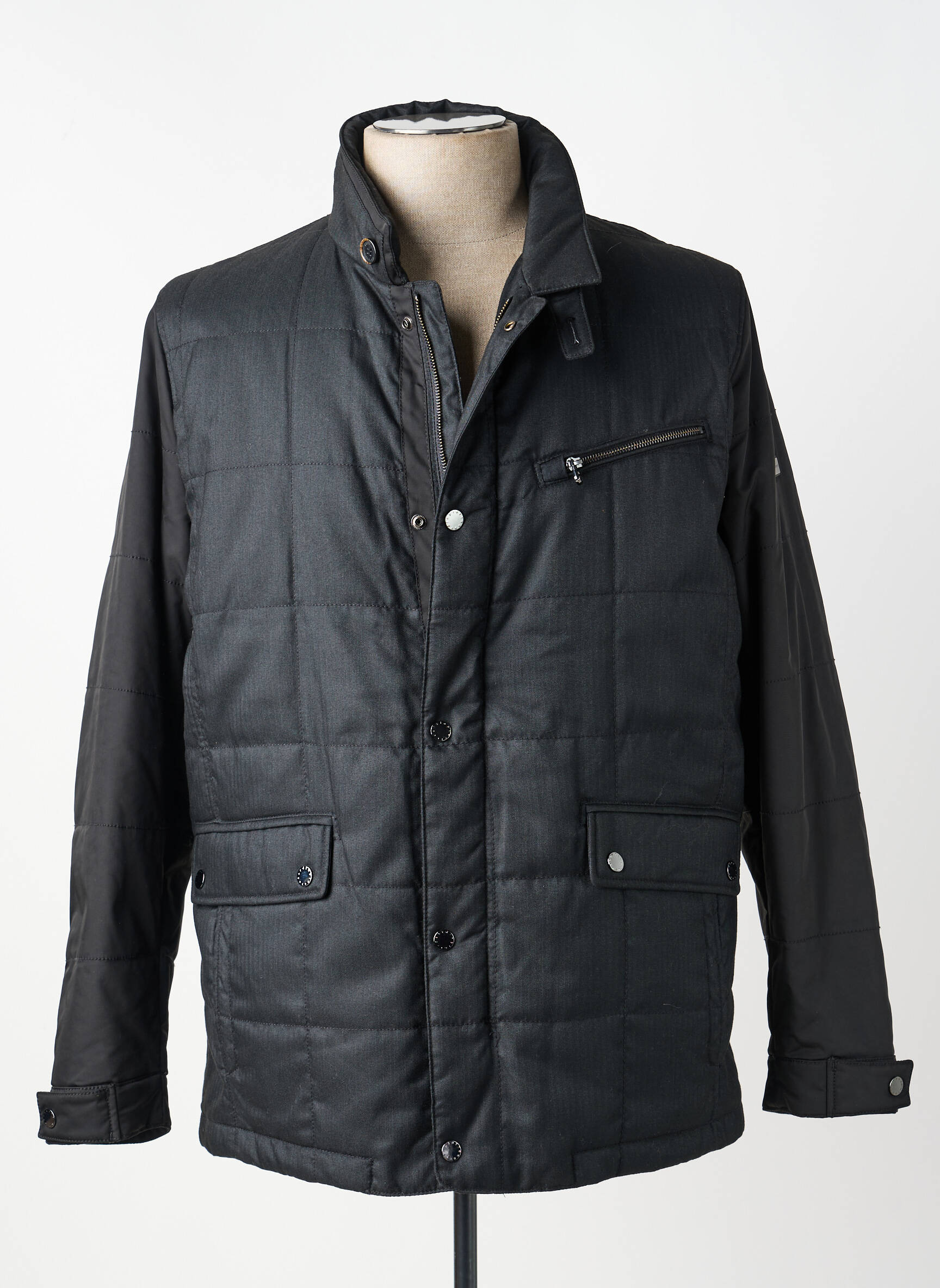 Blouson fermeture zippée sous rabat pressionné noir PIERRE CARDIN homme
