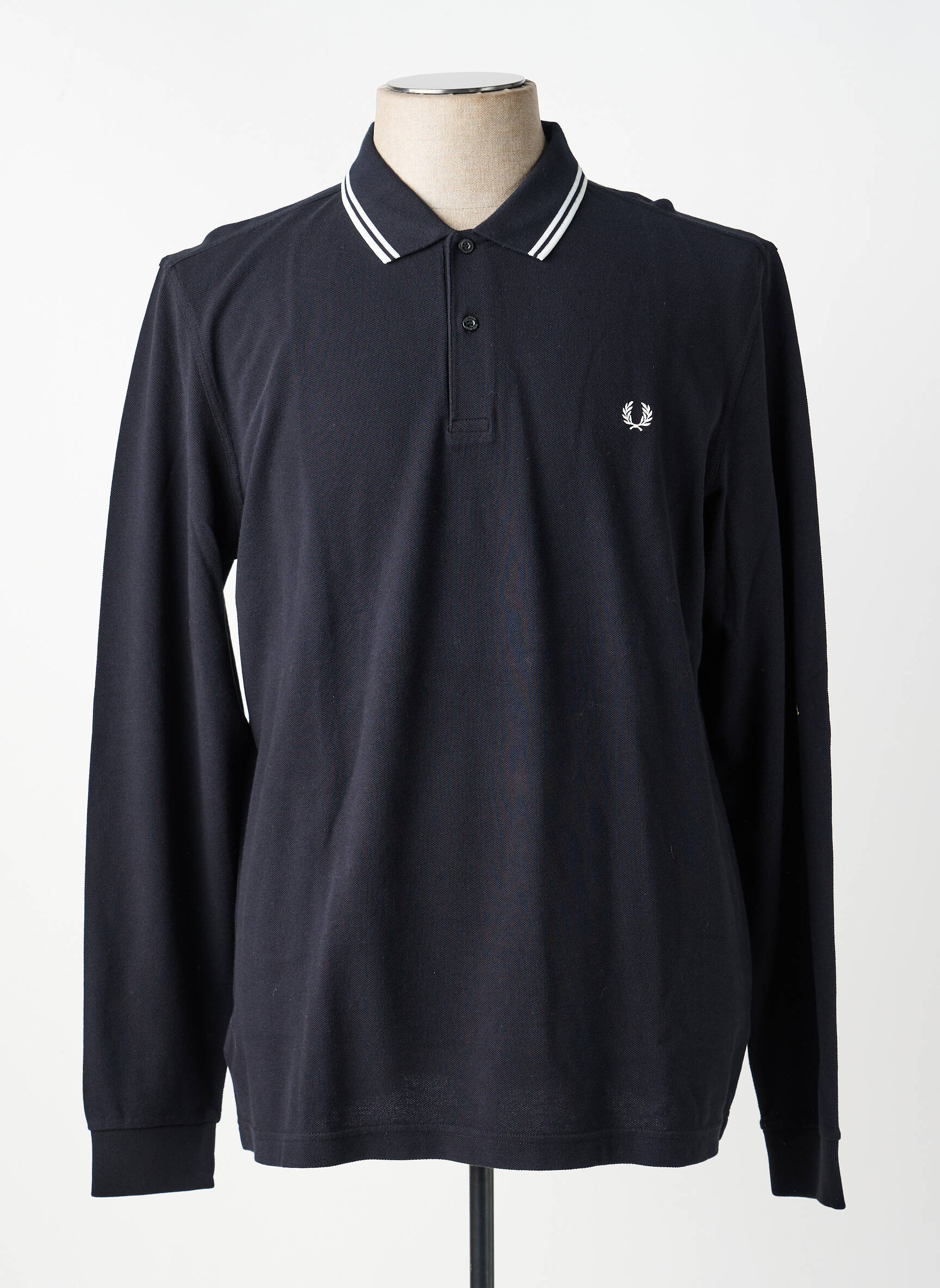 Polo manches longues manches longues noir FRED PERRY homme