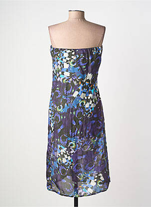 Robe mi-longue imprimé fleurs sans manche violet MET femme