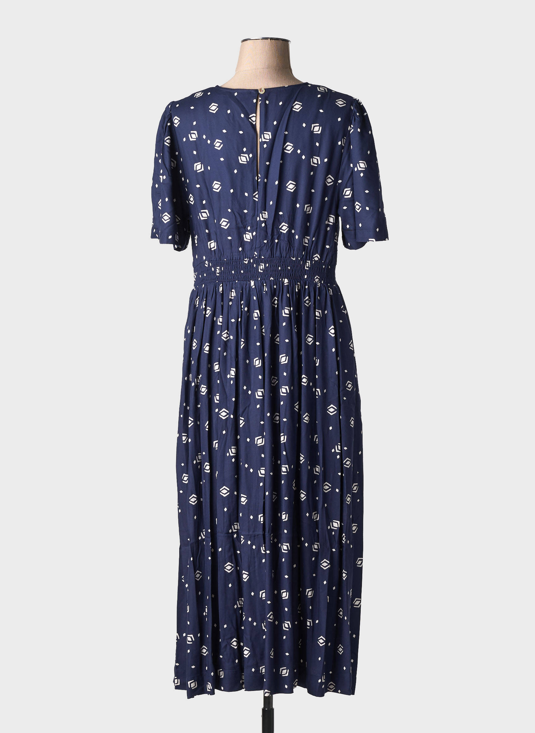 Robe longue imprimé fantaisie manches courtes bleu WHITE STUFF femme