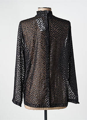 Blouse fermeture boutonnée au dos manches longues noir LA PETITE FRANCAISE femme