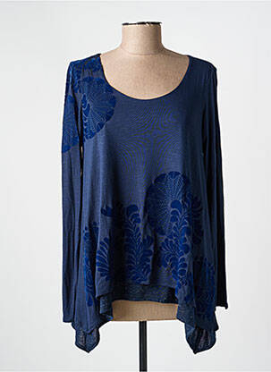 Tunique manches longues col rond bleu DESIGUAL femme