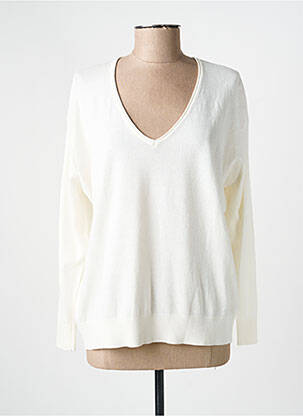 Pull col v manches longues blanc MARKUP femme