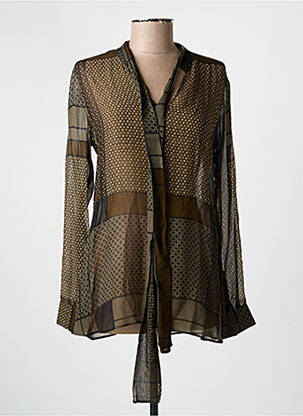 Gilet manches longues col v vert 0039 ITALY femme