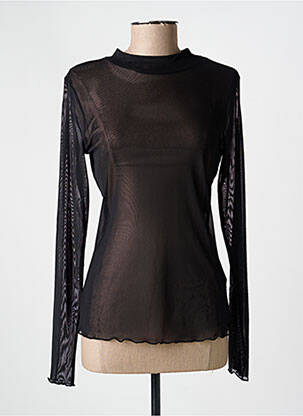 Top coupe cintrée manches longues noir NÜ femme