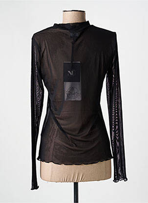 Top coupe cintrée manches longues noir NÜ femme