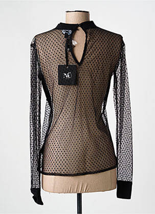 Top coupe cintrée manches longues noir NÜ femme