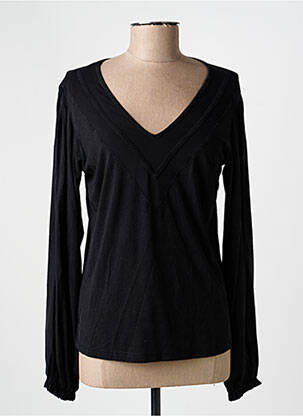 Top stretch manches longues noir NÜ femme