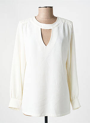 Top tissage crêpe manches longues beige LA PETITE FRANCAISE femme