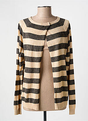 Gilet manches longues col rond beige GAUDI femme