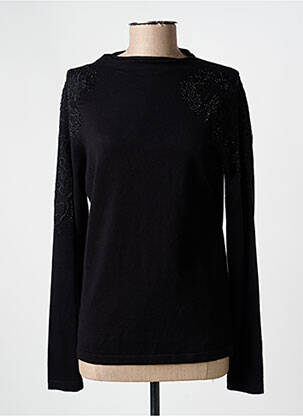 Pull coupe cintrée manches longues noir NÜ femme