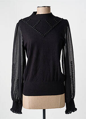 Pull stretch manches longues noir NÜ femme