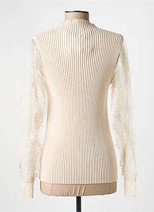 Pull coupe cintrée manches longues beige NÜ femme
