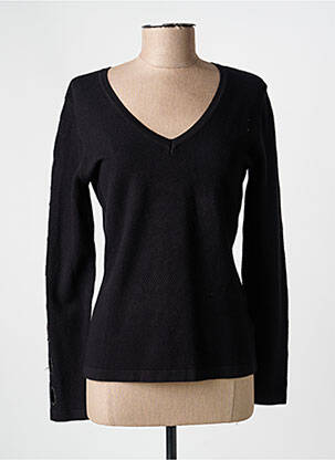 Pull coupe cintrée manches longues noir LEO & UGO femme