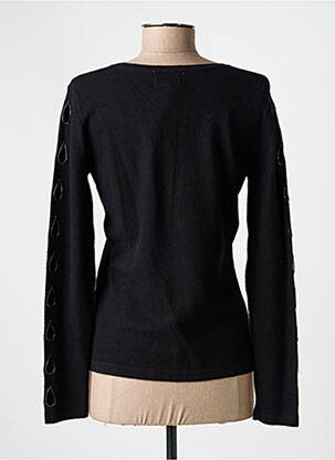 Pull coupe cintrée manches longues noir LEO & UGO femme
