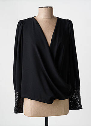Top tissage crêpe manches longues noir ACCESS femme