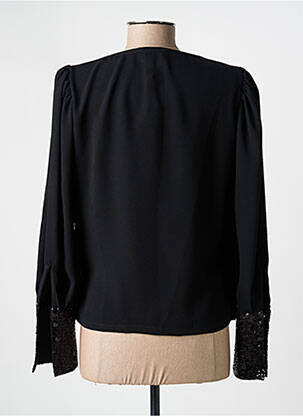 Top tissage crêpe manches longues noir ACCESS femme