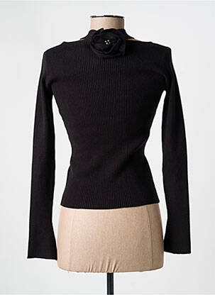 Gilet manches longues col rond noir GAUDI femme