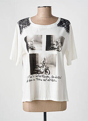 T-shirt imprimé fantaisie manches courtes blanc BRIGITTE BARDOT femme