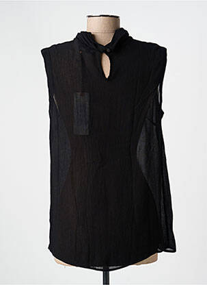 Top tissage crêpe sans manche noir 0039 ITALY femme
