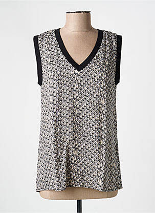 Top imprimé fantaisie sans manche noir NÜ femme