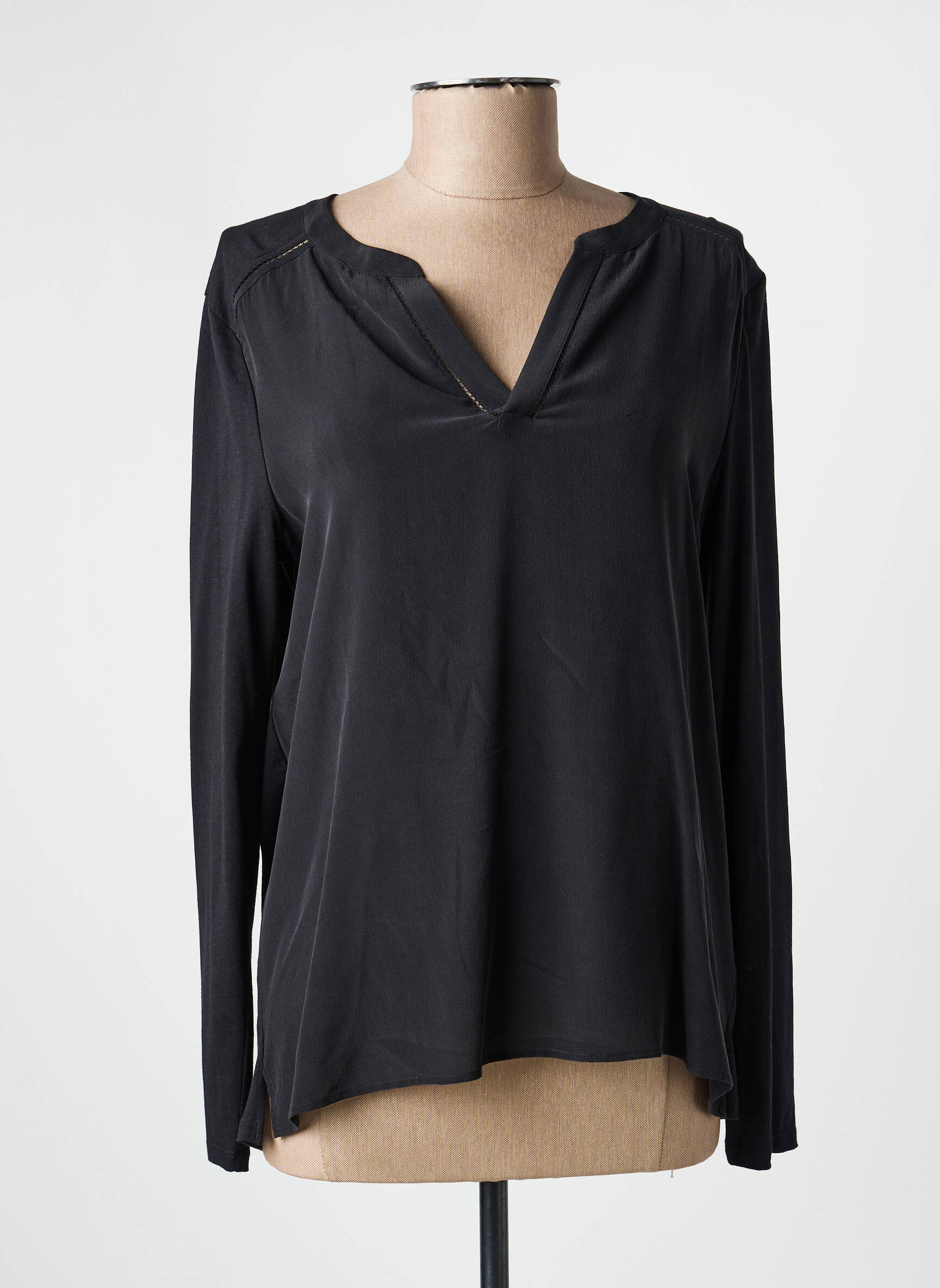 Top coupe fluide manches longues noir GERARD DAREL femme