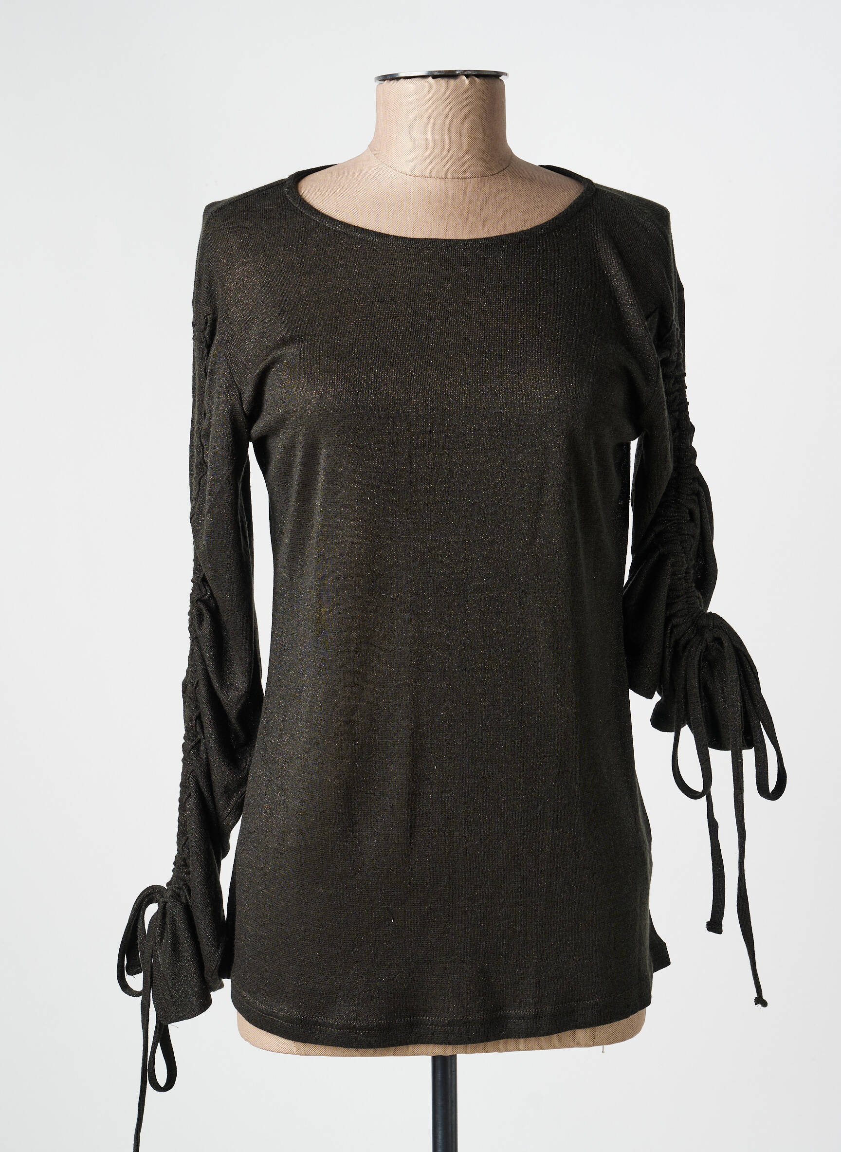 Top stretch manches longues vert NÜ femme