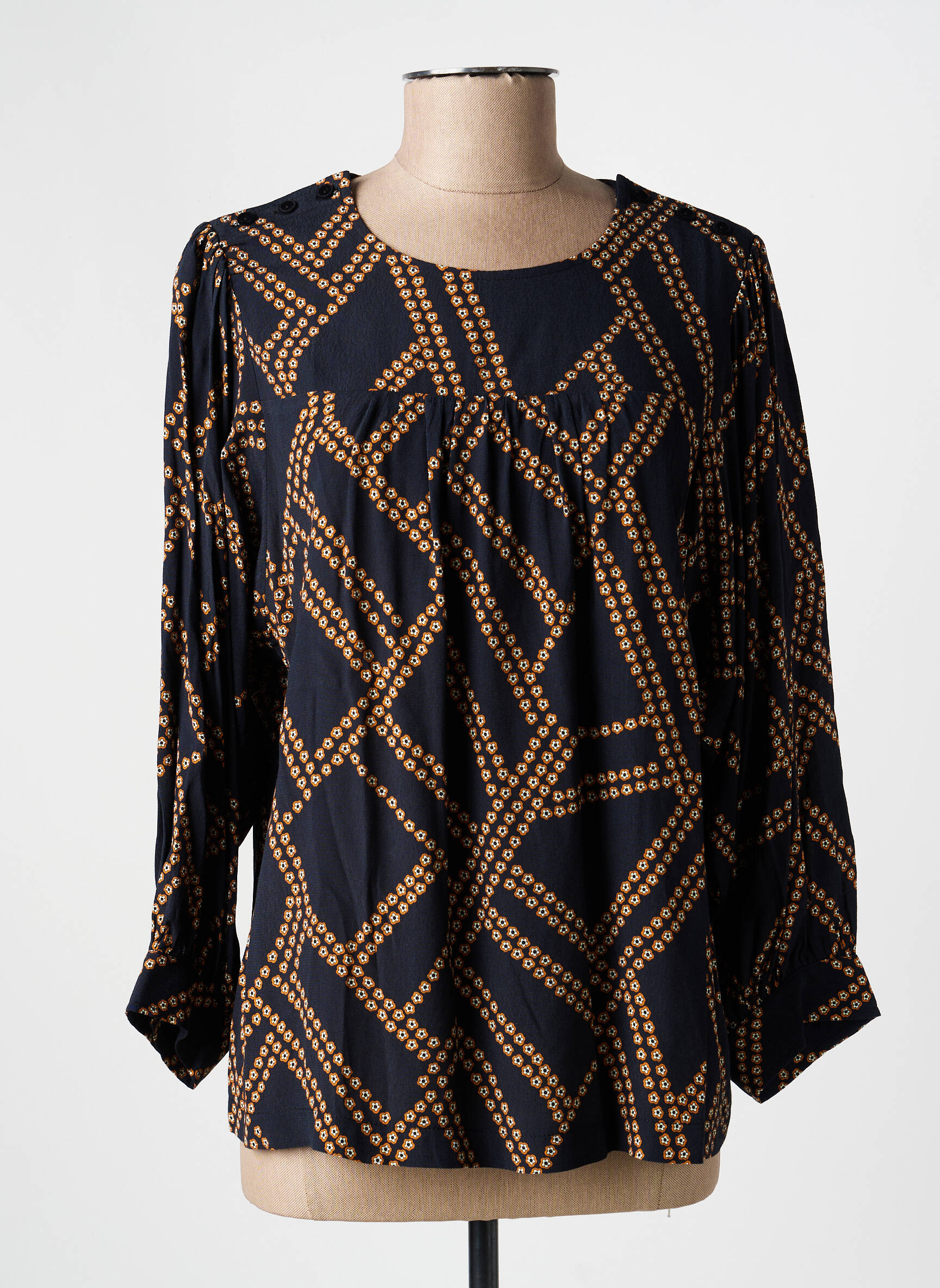 Blouse tissage popeline manches longues noir LA PETITE FRANCAISE femme