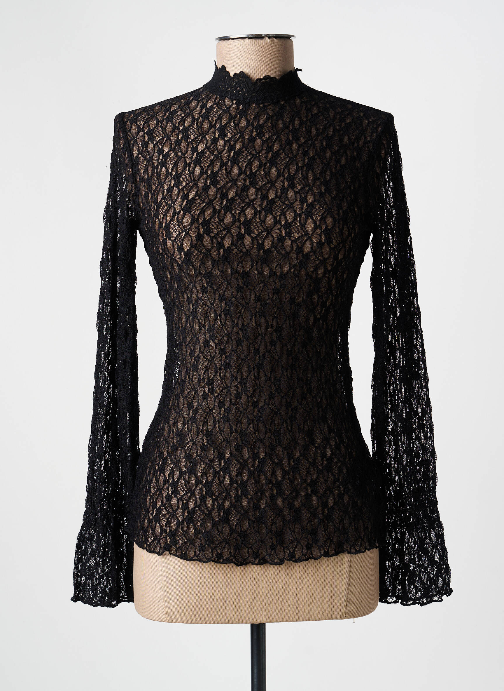 Top stretch manches longues noir NÜ femme