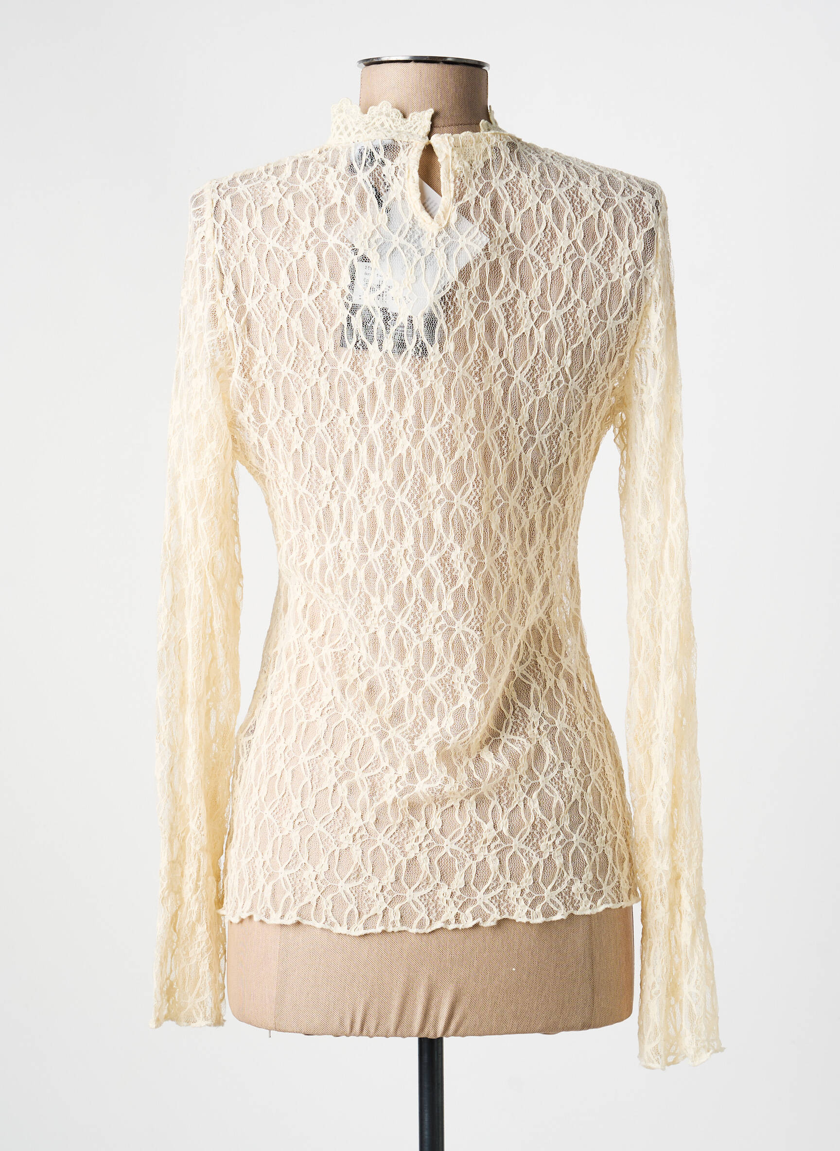 Top stretch manches longues beige NÜ femme