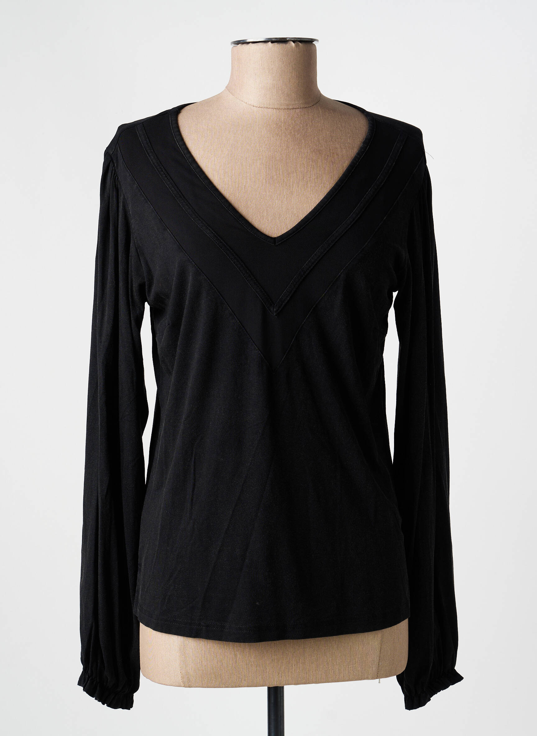 Top stretch manches longues noir NÜ femme