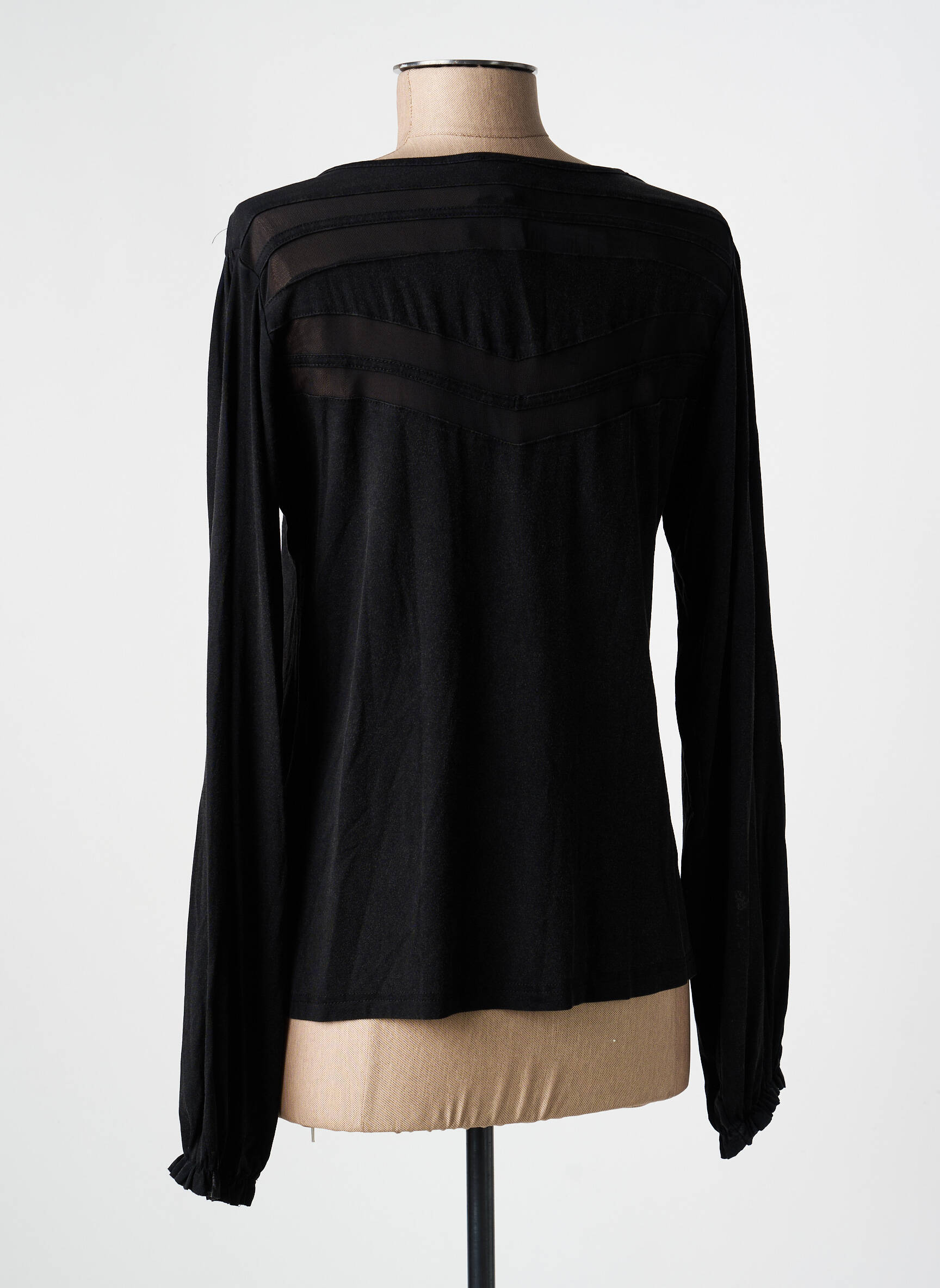 Top stretch manches longues noir NÜ femme