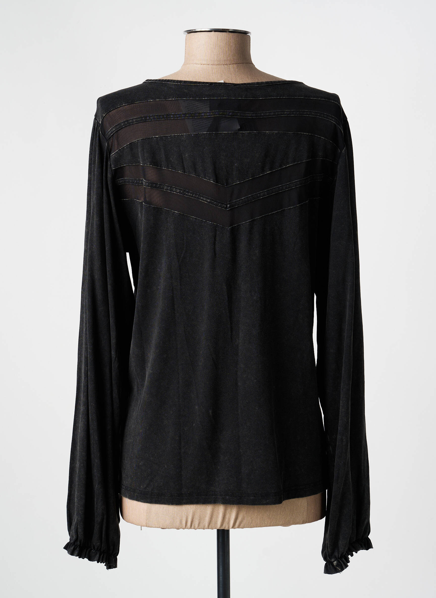 Top stretch manches longues gris NÜ femme